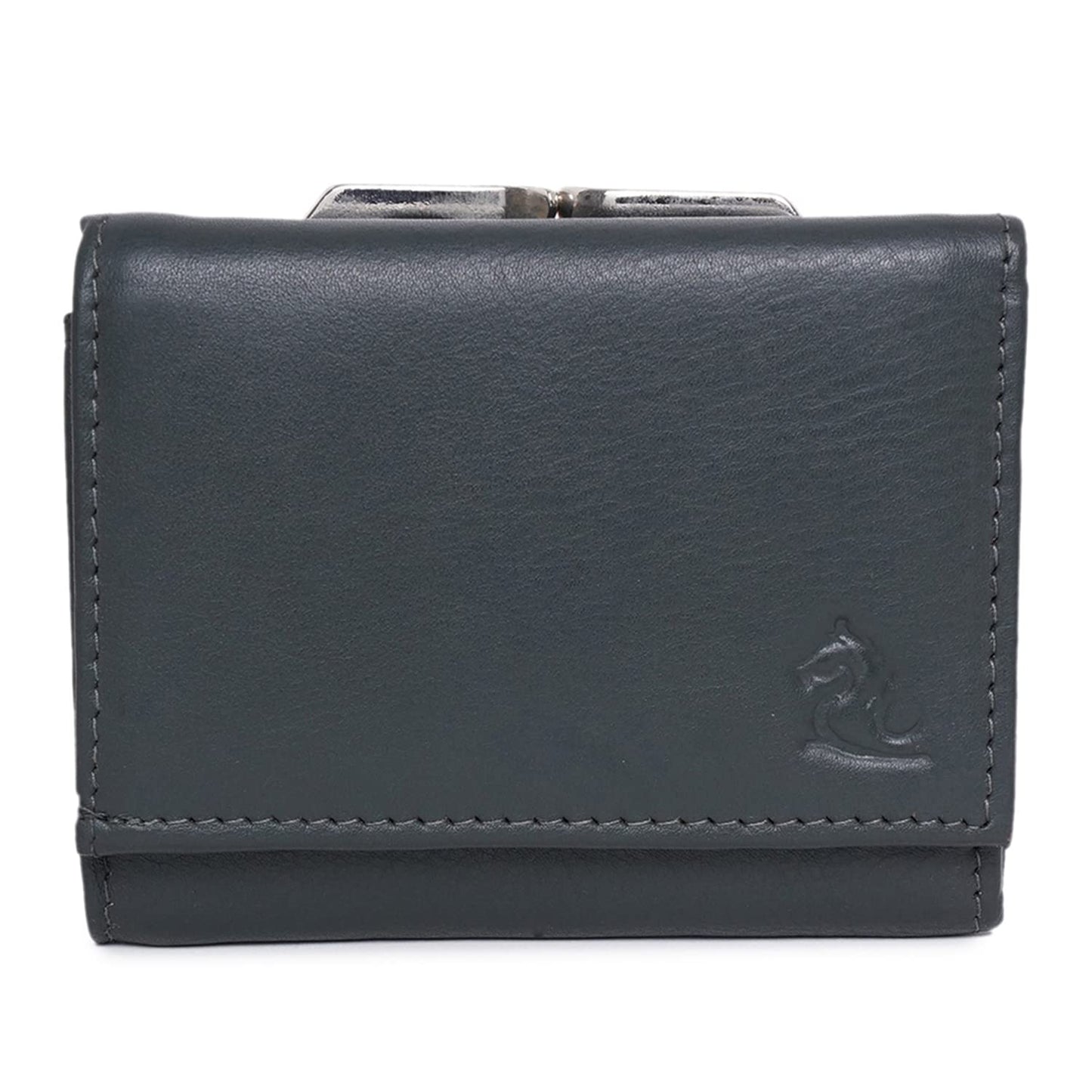 KARA Women Olive Leather Wallet I Genuine Leather Ladies Purse Visiting Card Holder - Wallet for Women I Trifold Clutch