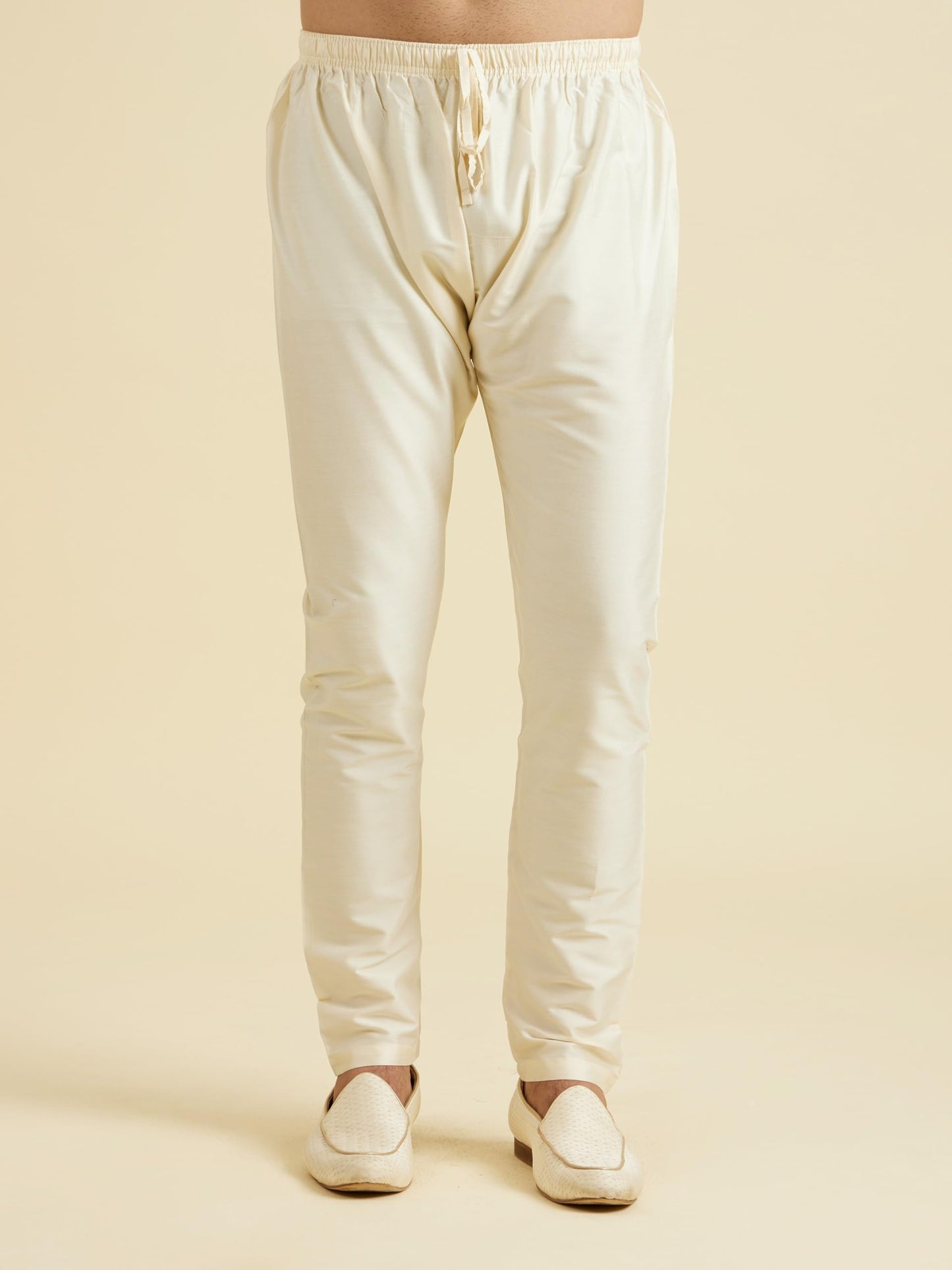 Manyavar Men's Floral Print & Stone Embellished Kurta Pyjama Set (2pcs)