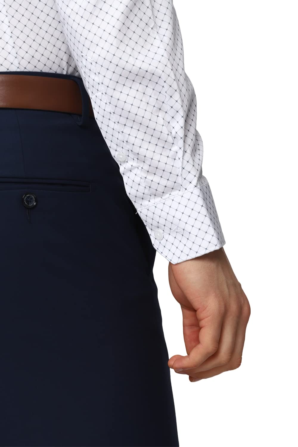 Van Heusen Men's Cotton Fitted Formal Shirt (Vhsfrslbv20281_White 42)