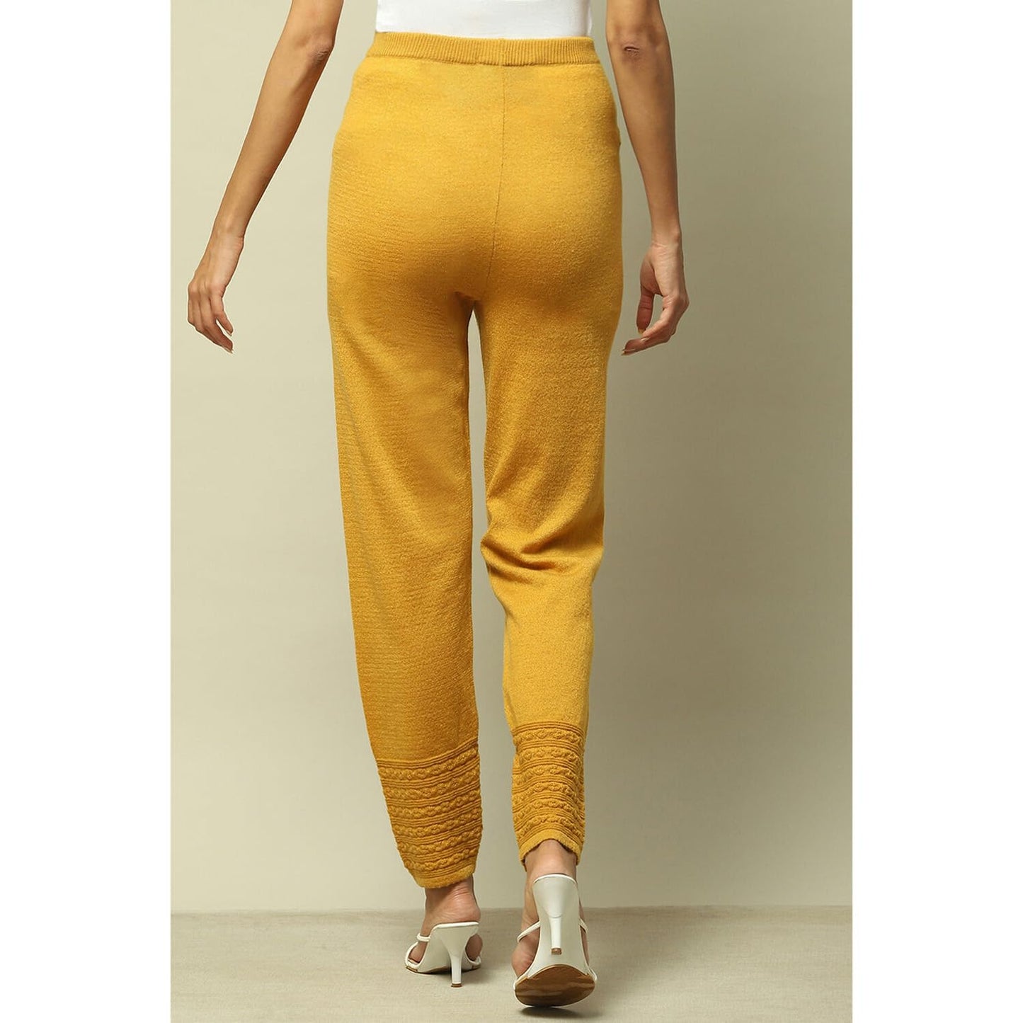 Rangriti Women's Straight Pants (WNTRWR18906AW23MUST_Yellow