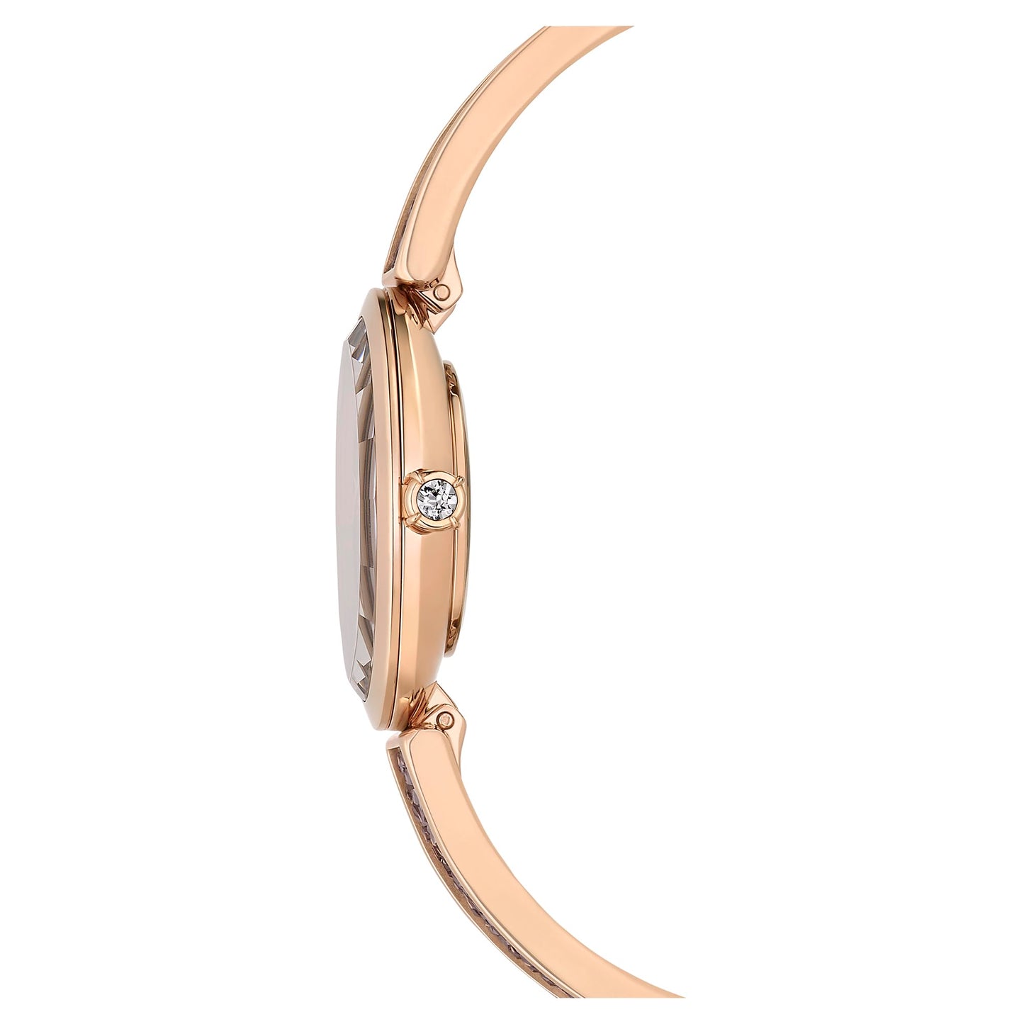 Swarovski Crystal Rock Oval Watch, Swiss Made, Crystal Bracelet, Gray, Rose Gold-Tone Finish