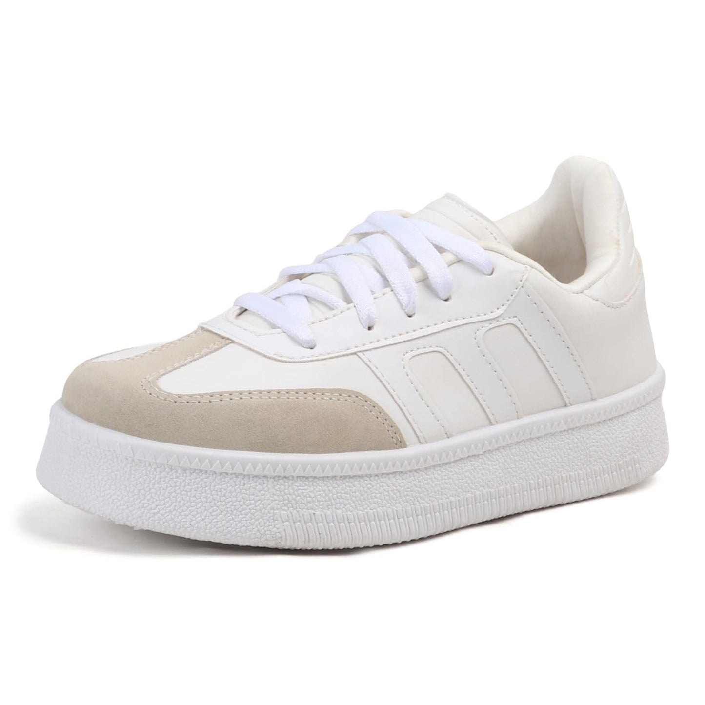 Vendoz Women Sneaker | Cushioned Insole for Comfort | Stylish Lace-Up Design | Lightweigh & Perfect for Casual Outfit for Girls CNV7030WT-36 White