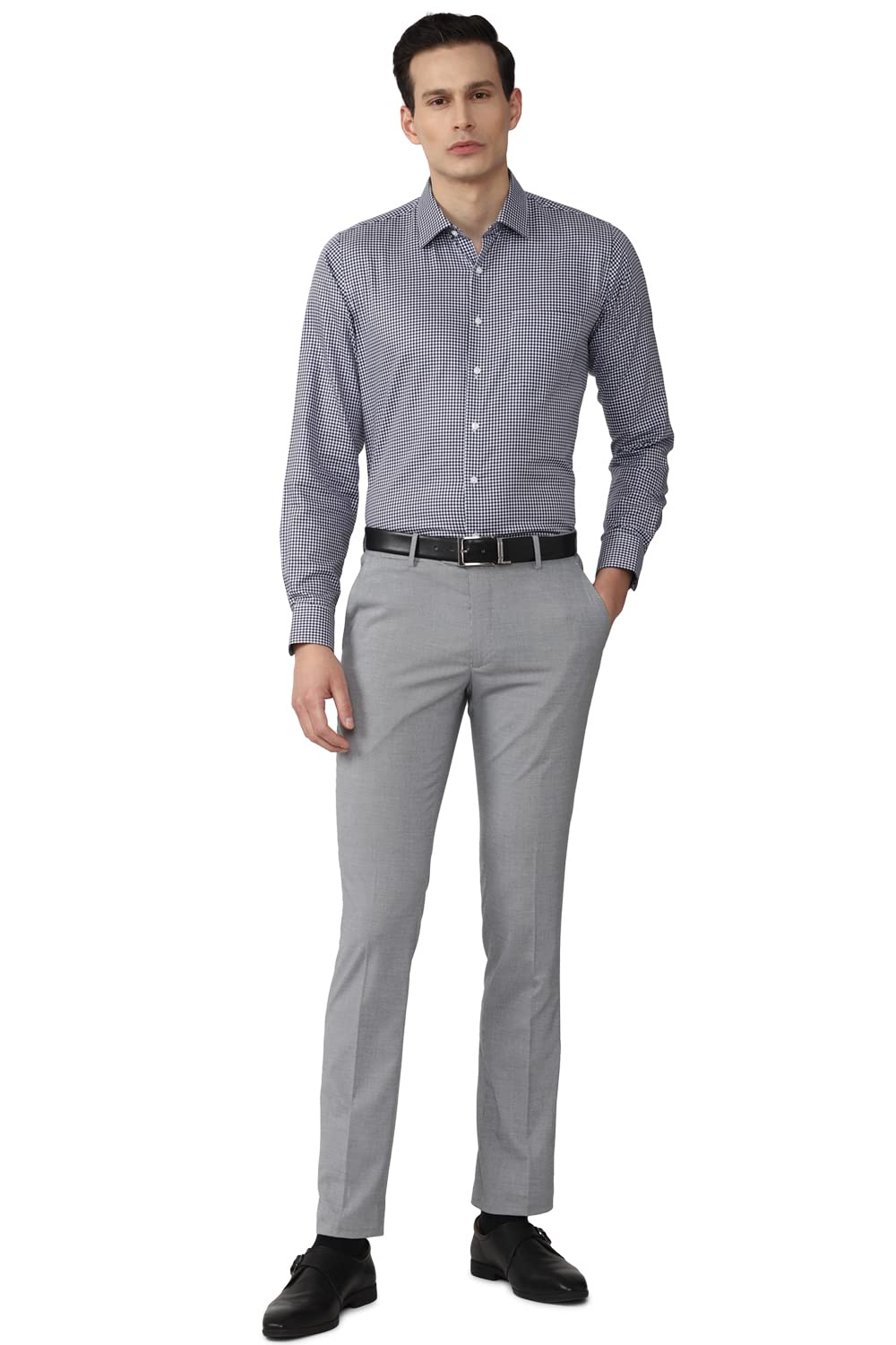 Van Heusen Men's Slim Fit Shirt (VHSFFSLB293543_Navy 42)