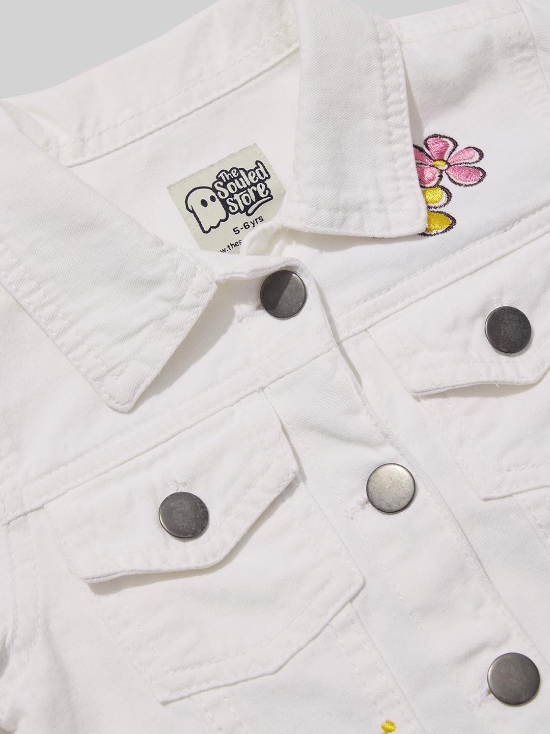 The Souled Store Official Disney: Tangled Denim Girls Long Sleeve Oversized Fit Cropped Denim Jackets