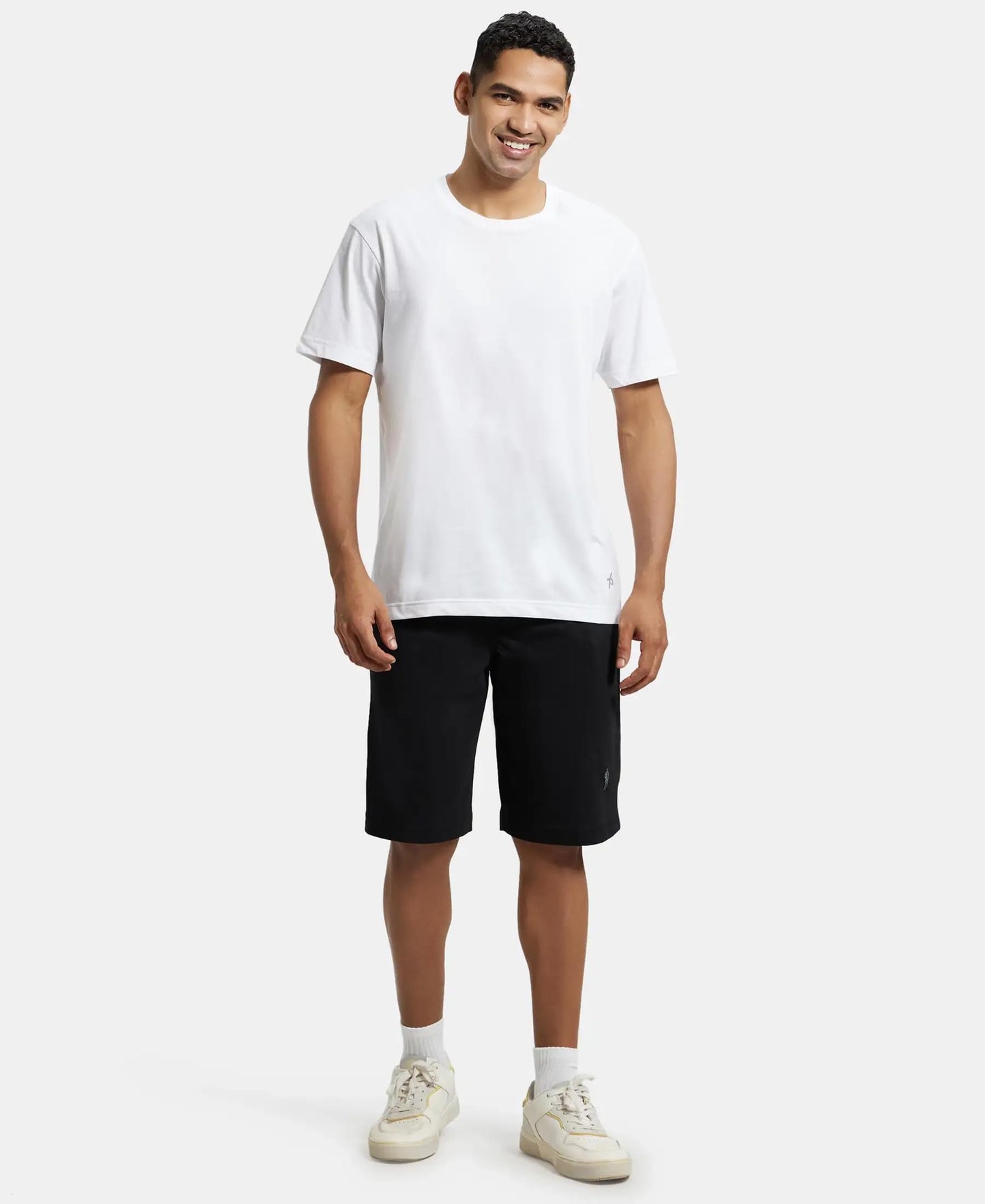 Jockey Men's Cotton Shorts (9426-0103-BLACK Black L)