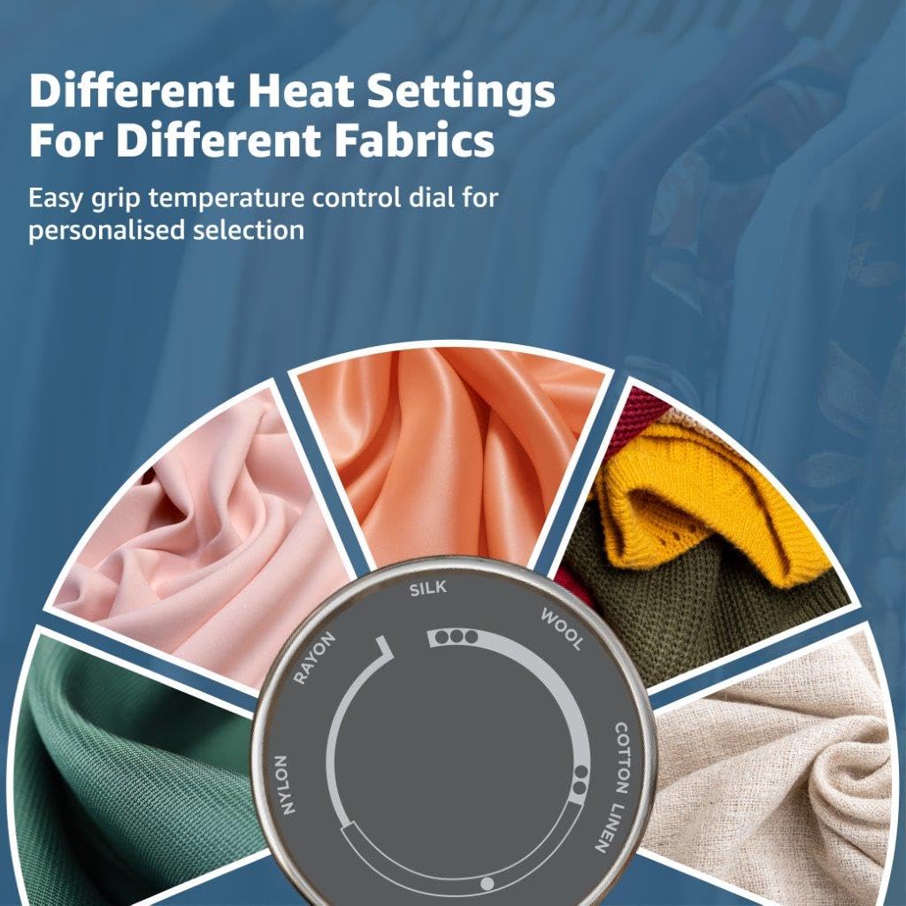 Havells Glace Plus 1000 Watts Dry Iron Press| Greblon Non Stick Sole Plate with German Technology | ISI Certified |Cord Winder | Aerodynamic Design |2 Year Manufacturer Warranty|Stainless Steel(Blue)