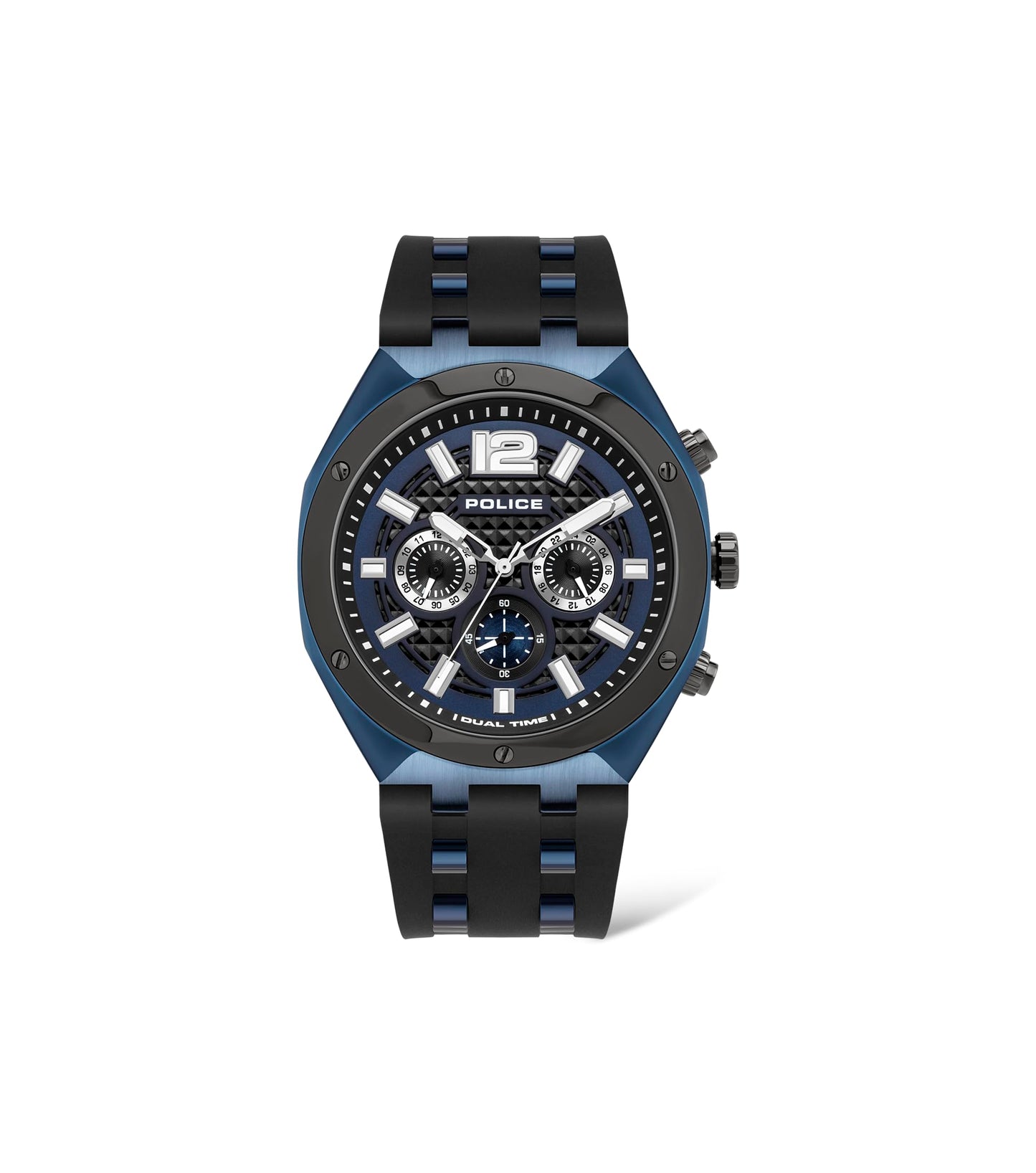Police Quartz Multifunction Black DIAL Silicone Strap Watch for Men-PLPL15995JSBLU03W
