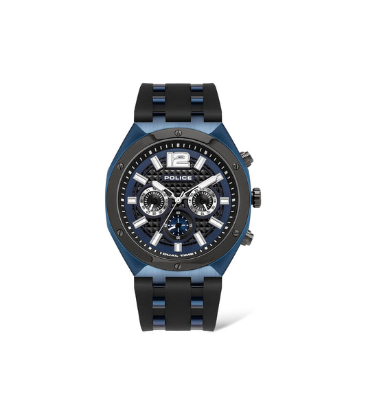 Police Quartz Multifunction Black DIAL Silicone Strap Watch for Men-PLPL15995JSBLU03W