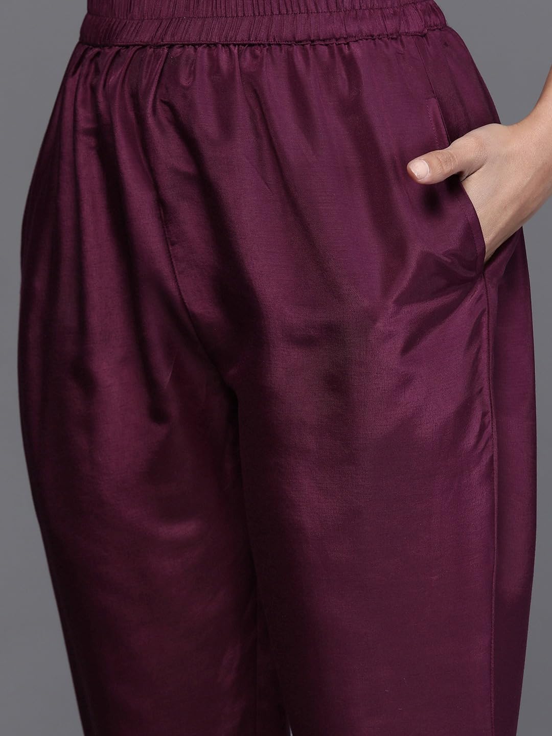 Libas Women's Silk Blend Kurta Sets (33345O_Purple