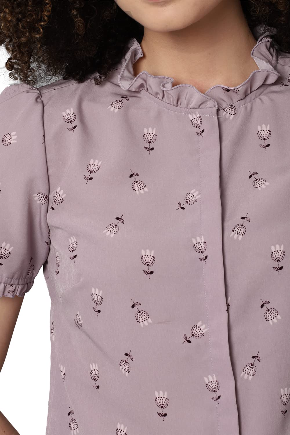 Allen Solly Women's Blouse (AHTSCRGPM56660_Purple L)