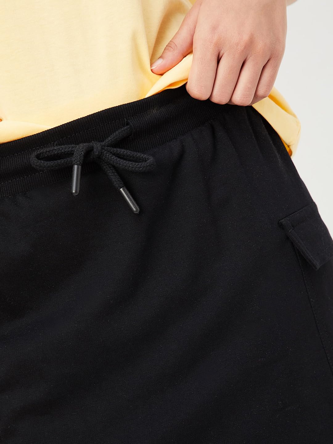 Max Girls Solid Mini Skirt with Cargo Pockets (Black_15-16Y)