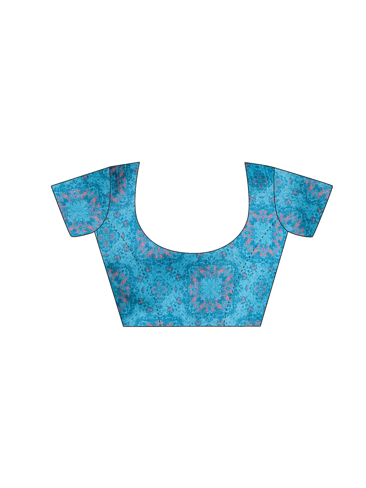 Satrani Women's Georgette Hand Work Floral Printed Saree with Unstitched Blouse Piece (4785S126N_Sky Blue)