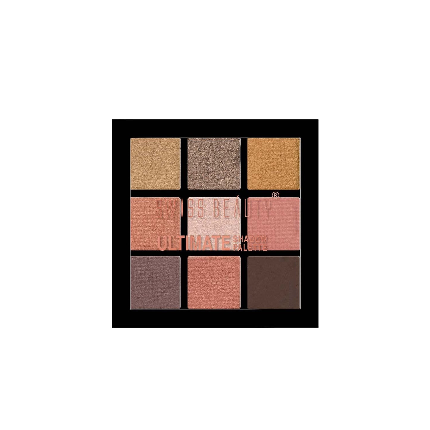 Swiss Beauty Ultimate 9 Pigmented Colors Eyeshadow Palette Long Wearing And Easily Blendable Eye Makeup Palette Matte, Shimmery And Metallic Finish - Multicolor-03, 6G