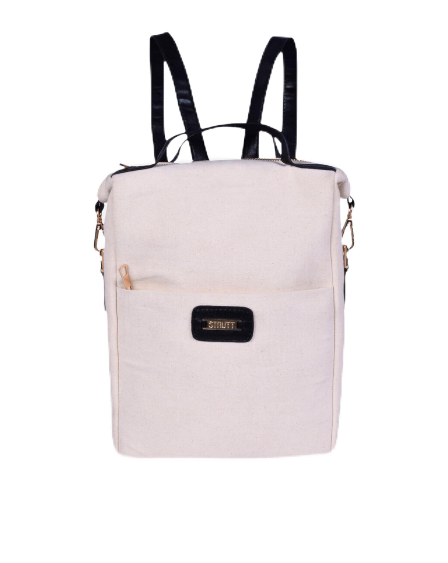 STRUTT Leather Backpack Bags | Canvas & Leather Midi| For Women/Girls Office/College Stylish |Airportl bag | Casual | Stylish | Shoulder Bag for Girls College | Sling |Travel Daily Use