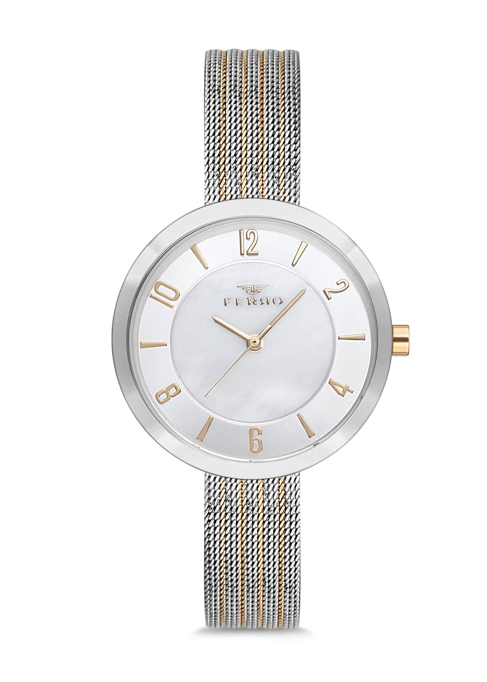 Ferro Pisa Analog White Dial Women's Watch-F1908C-1003-D
