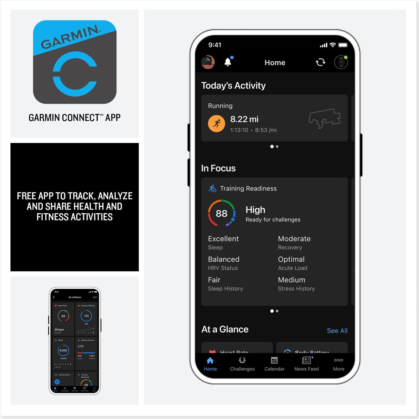 Garmin® Forerunner® 570, 42mm, Advanced GPS Running and Triathlon Smartwatch, AMOLED Display, Training and Recovery Features, Slate Gray Aluminum with Translucent Black/Black Band