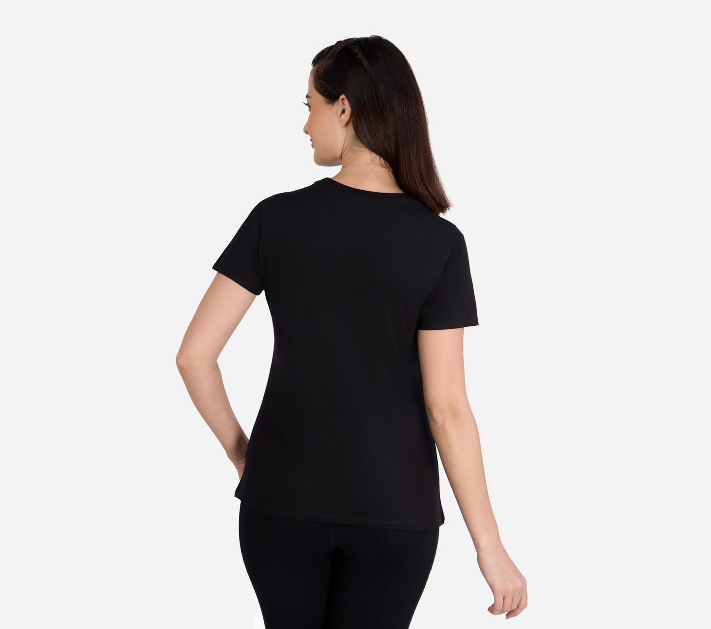 Skechers Womens Stud Embellished Round Neck Tshirt T-Shirts