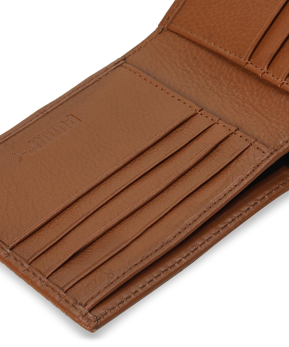 Puma Unisex-Adult Leather Embossed Wallet, Tan (9105602)