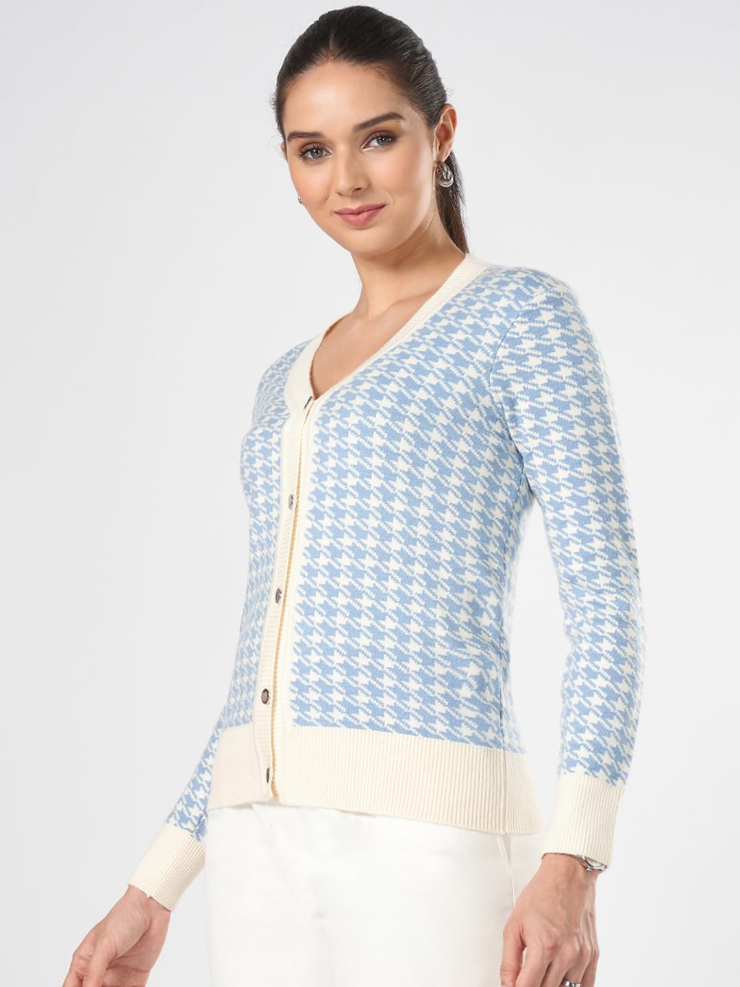 Annabelle by Pantaloons Women's 60% Viscose, 28% Nylon, 12% PBT Classic Cardigan