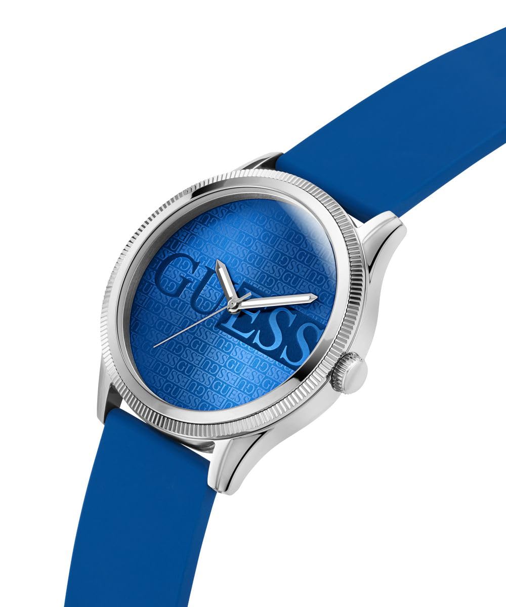 GUESS Mens Silicone Analog Blue Dial Watch-Gw0726G1, Band Color:Blue