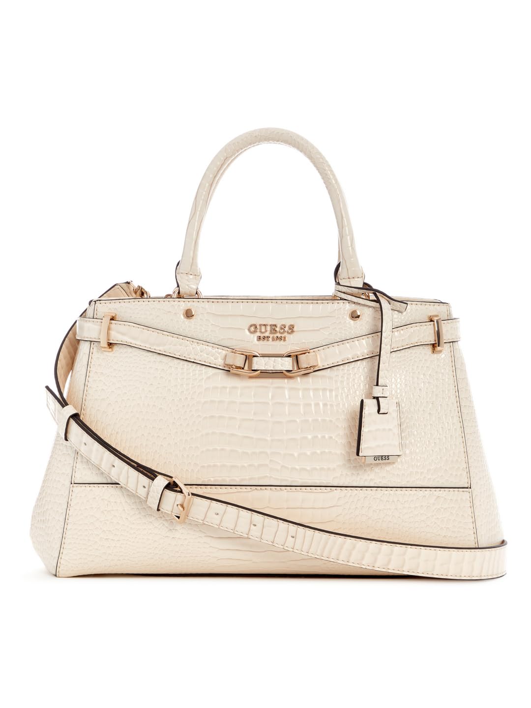 GUESS Bone Textured Silvye Luxury Satchel Bag