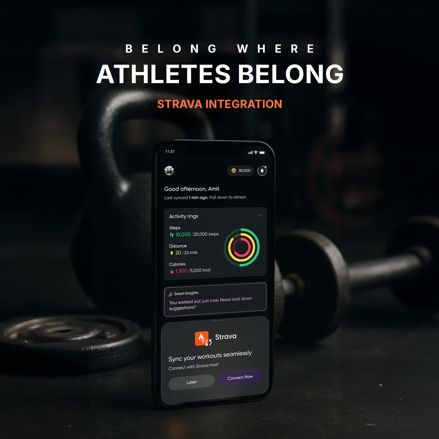 Noise Endeavour 2 Rugged Smart Watch – 1.46″ AMOLED Display, Built-in GPS, ABC Sensors, Up to 7-Day Battery, 5ATM Water Resistance, AI, Strava Integration, for iOS & Android (Silver Grey)