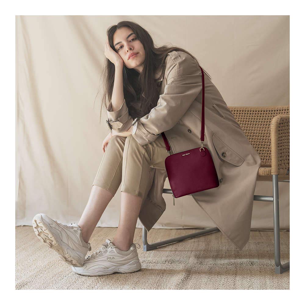 DailyObjects Trapeze Sling Crossbody Bag for Girls and Women | Made with Durable Vegan Leather Material | Carefully Handcrafted | Zip Closure | Adjustable and Detachable Straps | Multicolor