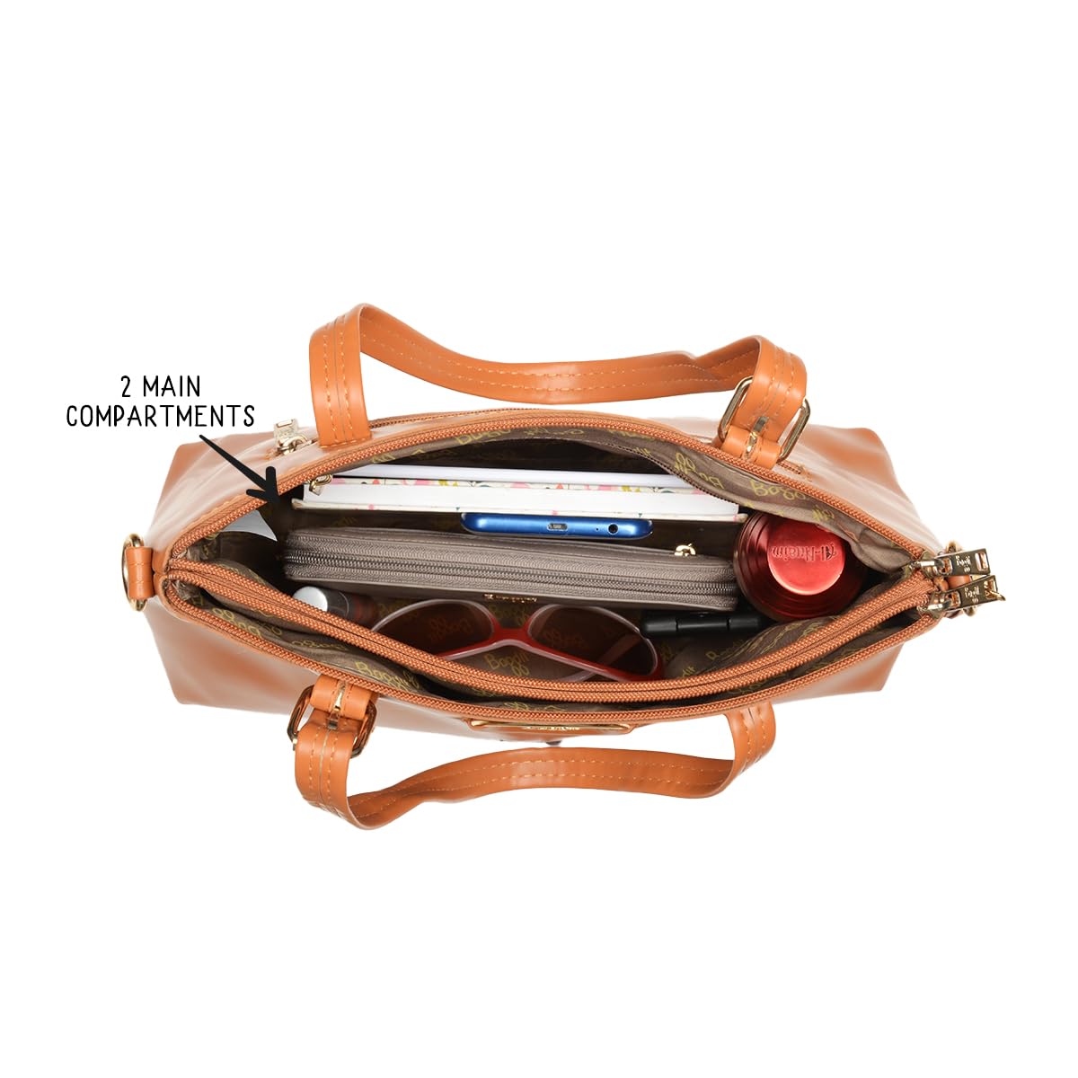 Baggit Women Beige Tote Handbag Medium Size | Ladies Stylish Casual Purse Bag