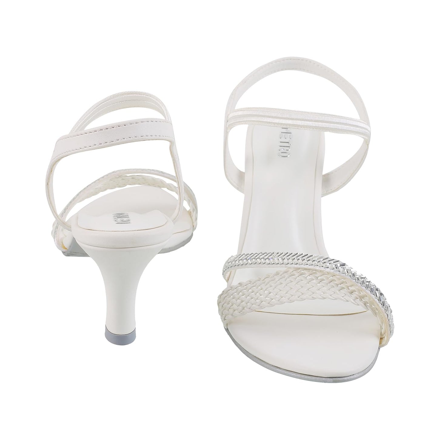 Metro Women White Party Synthetic Sandals Uk/8 Eu/41 (35-3244)