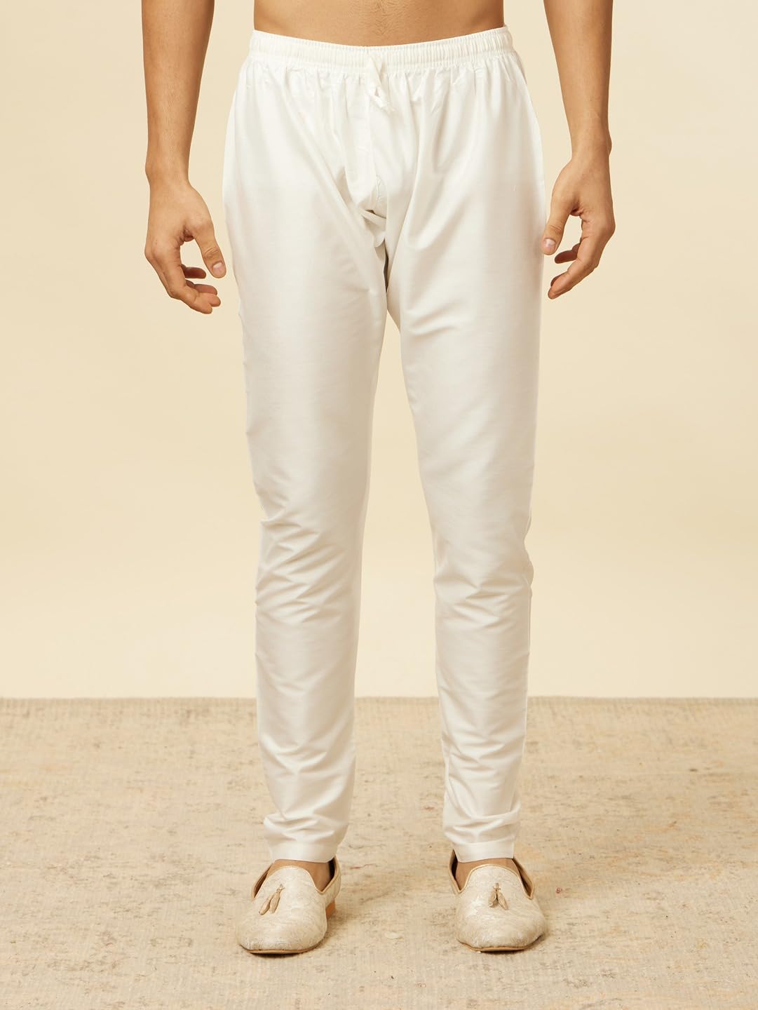 Manyavar Rust Blended Viscose Digital Print | Embroidery Kurta Pyjama Set