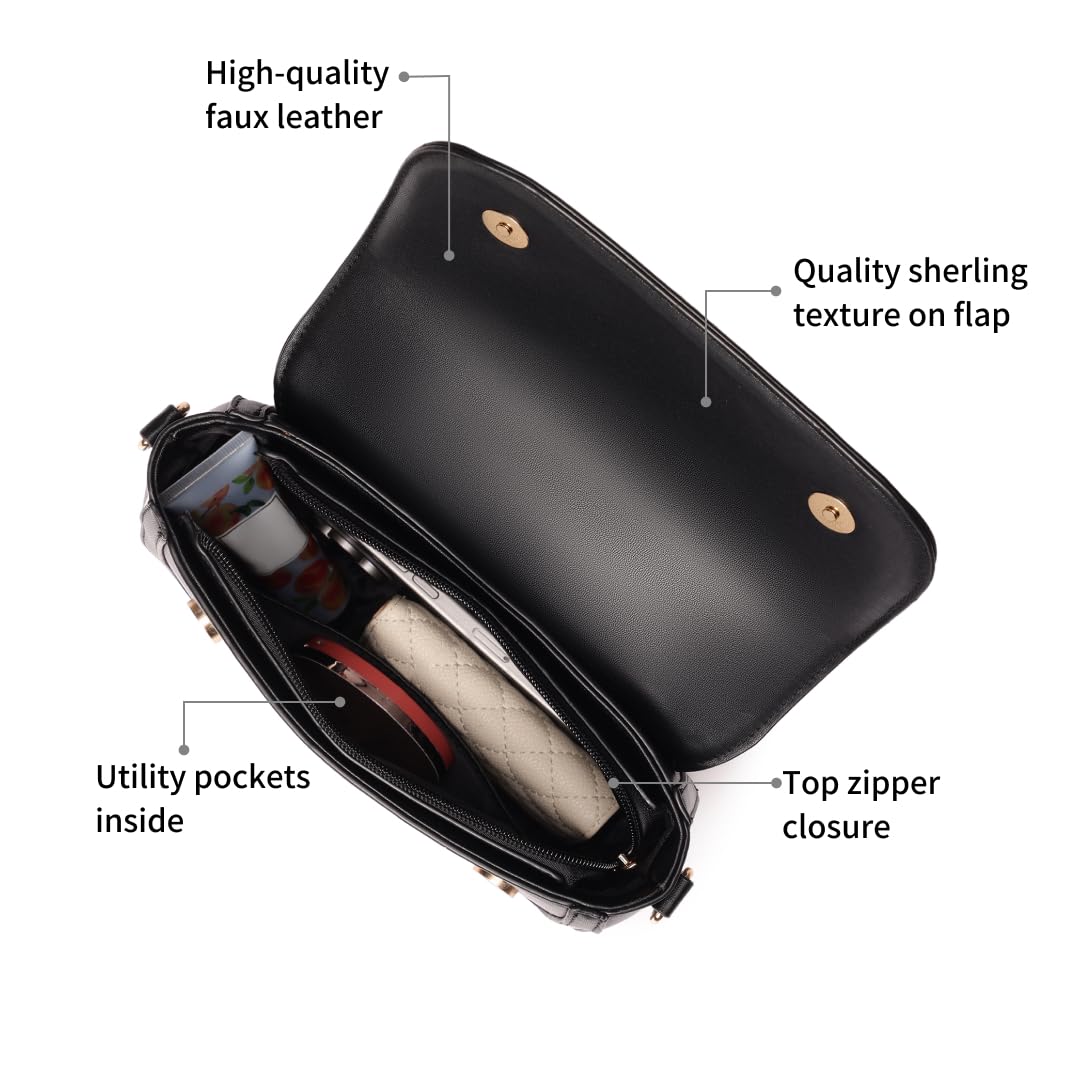 Fastrack Sherpa-Panel Sling Bag for Women | Faux Leather Crossbody with Zipper Closure, Gold Hardware and Detachable Strap | Compact Textured Bag for Casual and Evening Outfits