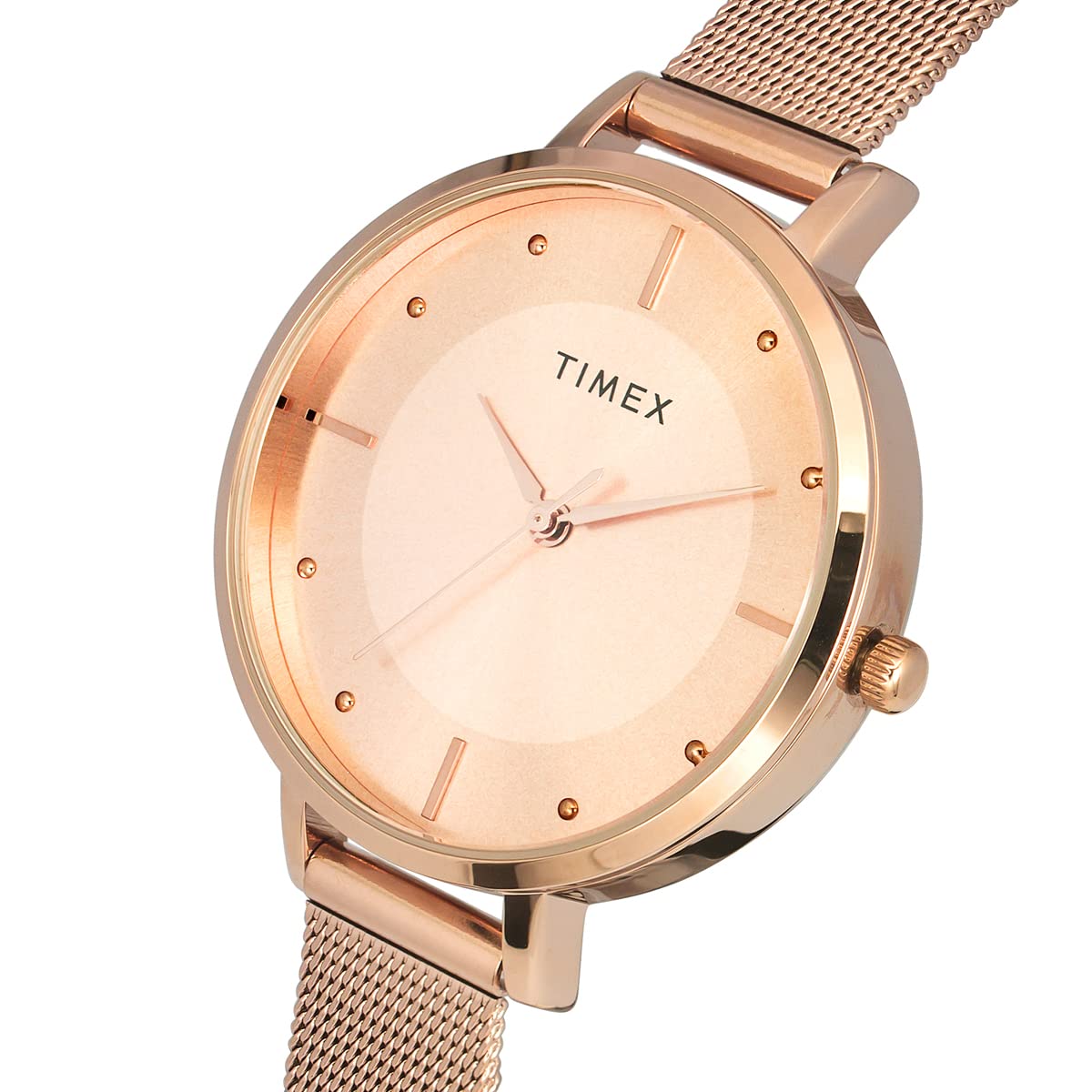 Timex Stainless Steel Analog Rose Gold Dial Women's Watch-Twel155Smu10