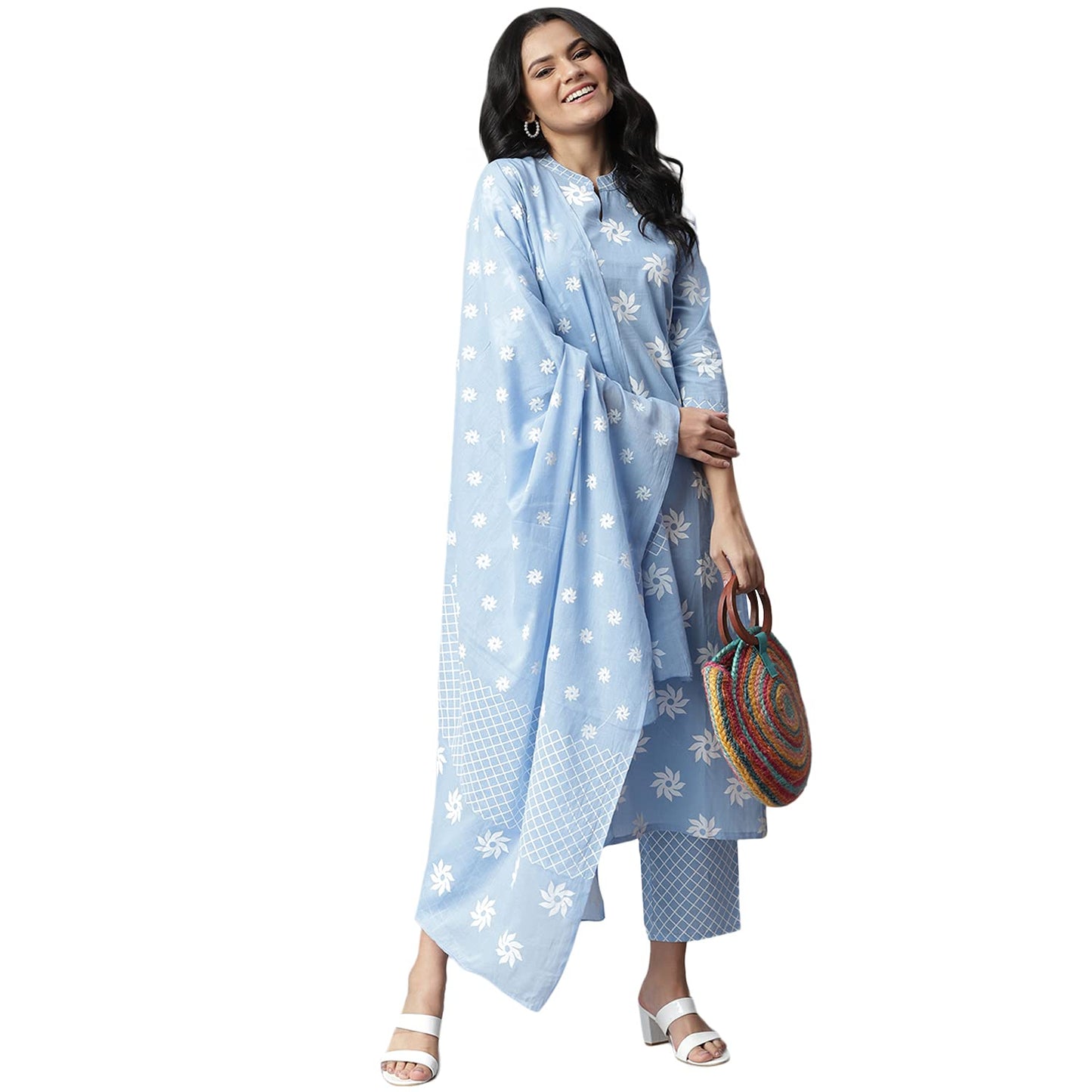 Stylum Women Cotton Kurta Pant with Dupatta Set