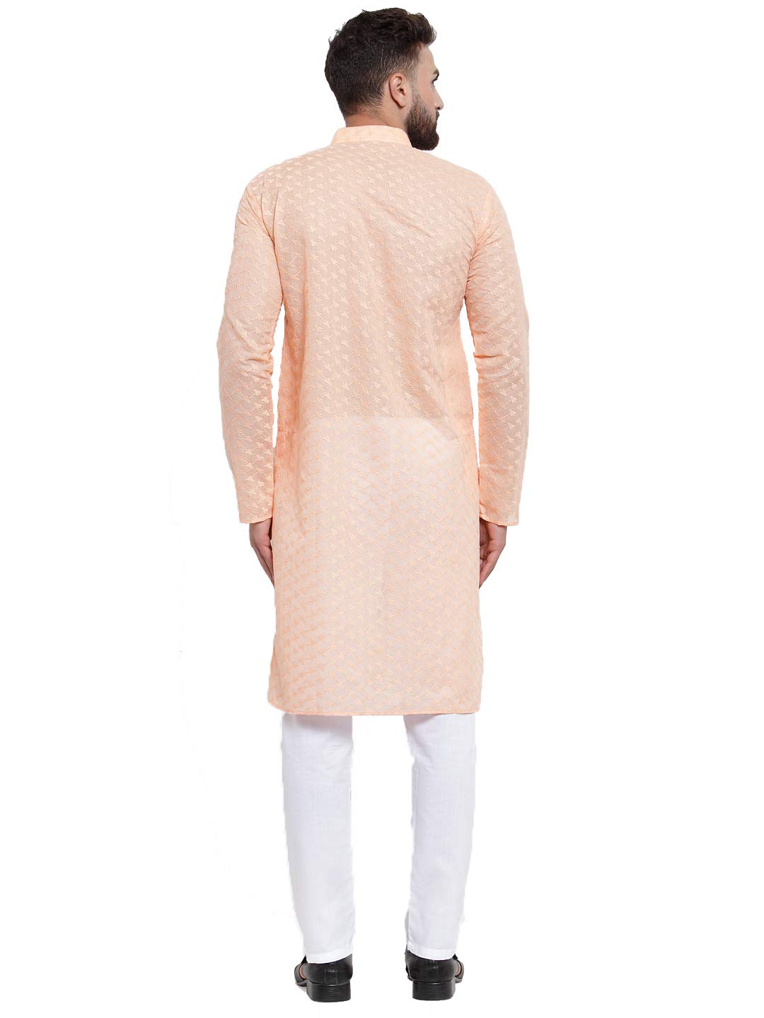 Jompers Men's Chicken Cotton Kurta Pyjama. (Orange, S)