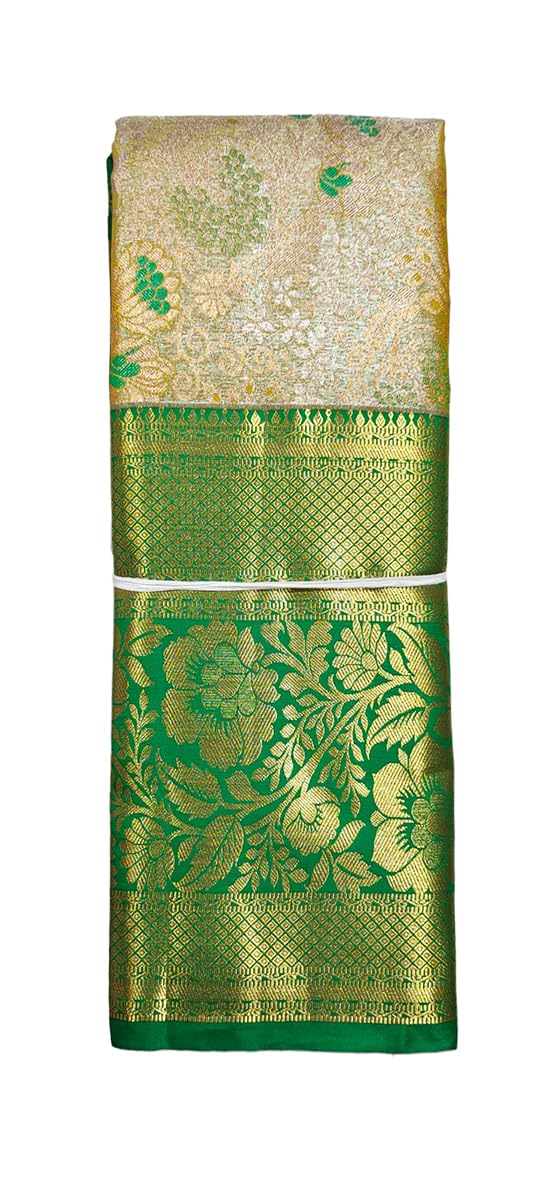 VFCollections Women's Kanchipuram Silk Pure Pattu Sarees With Blouse (VFC549-4)