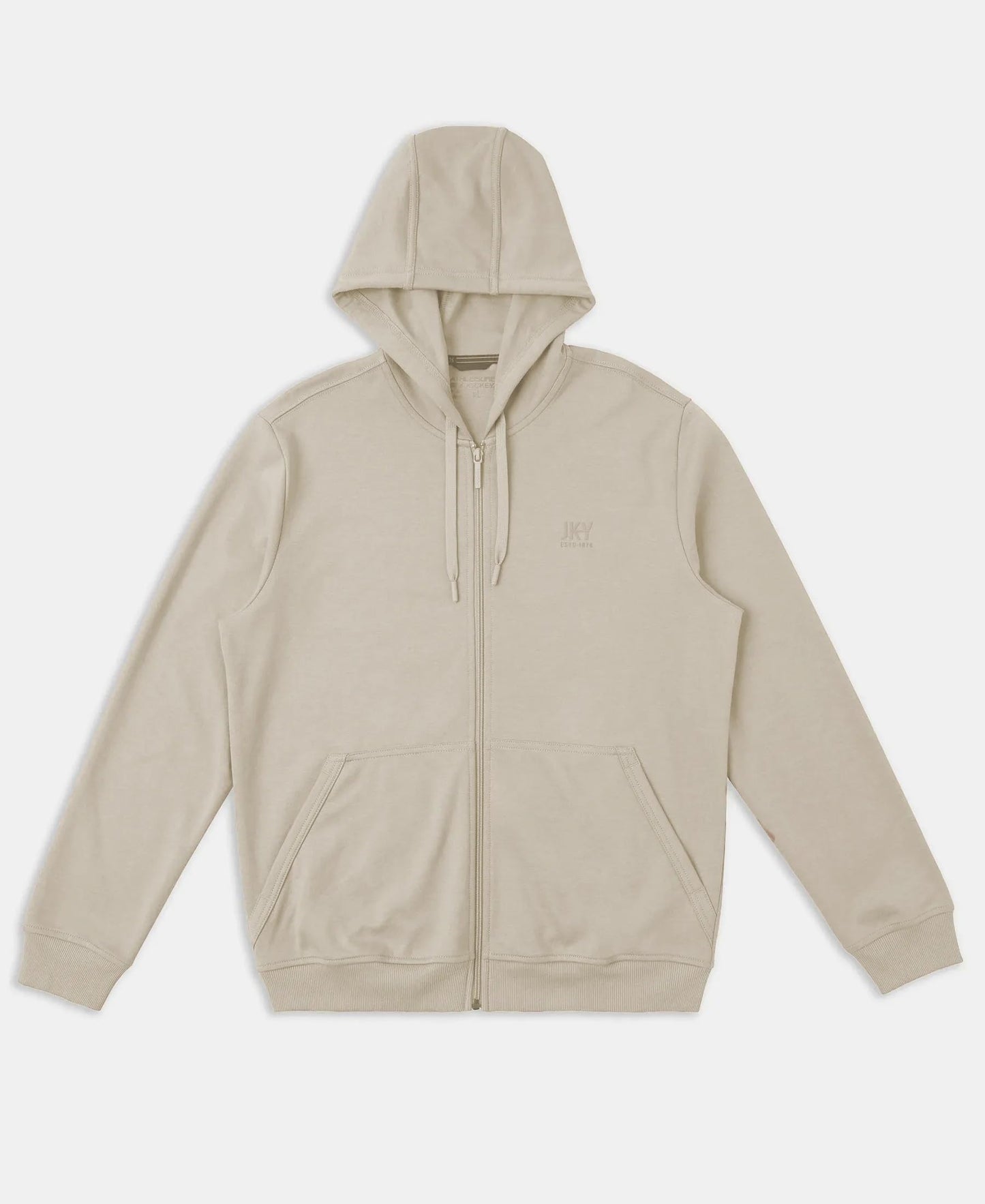Jockey AM61 Men's Super Combed Cotton Rich Pique Hoodie Jacket with Ribbed Cuffs_Birch_XXL