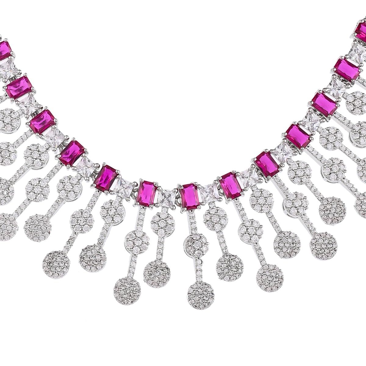 VOYLLA CZ Elegance Pink and White Zircons Jewellery Set