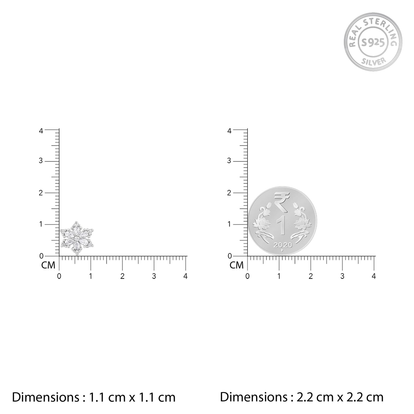 GIVA 925 Silver Flowery Snowflake Studs| studs to Gift Women & Girls | With Certificate of Authenticity and 925 Stamp | 6 Months Warranty*