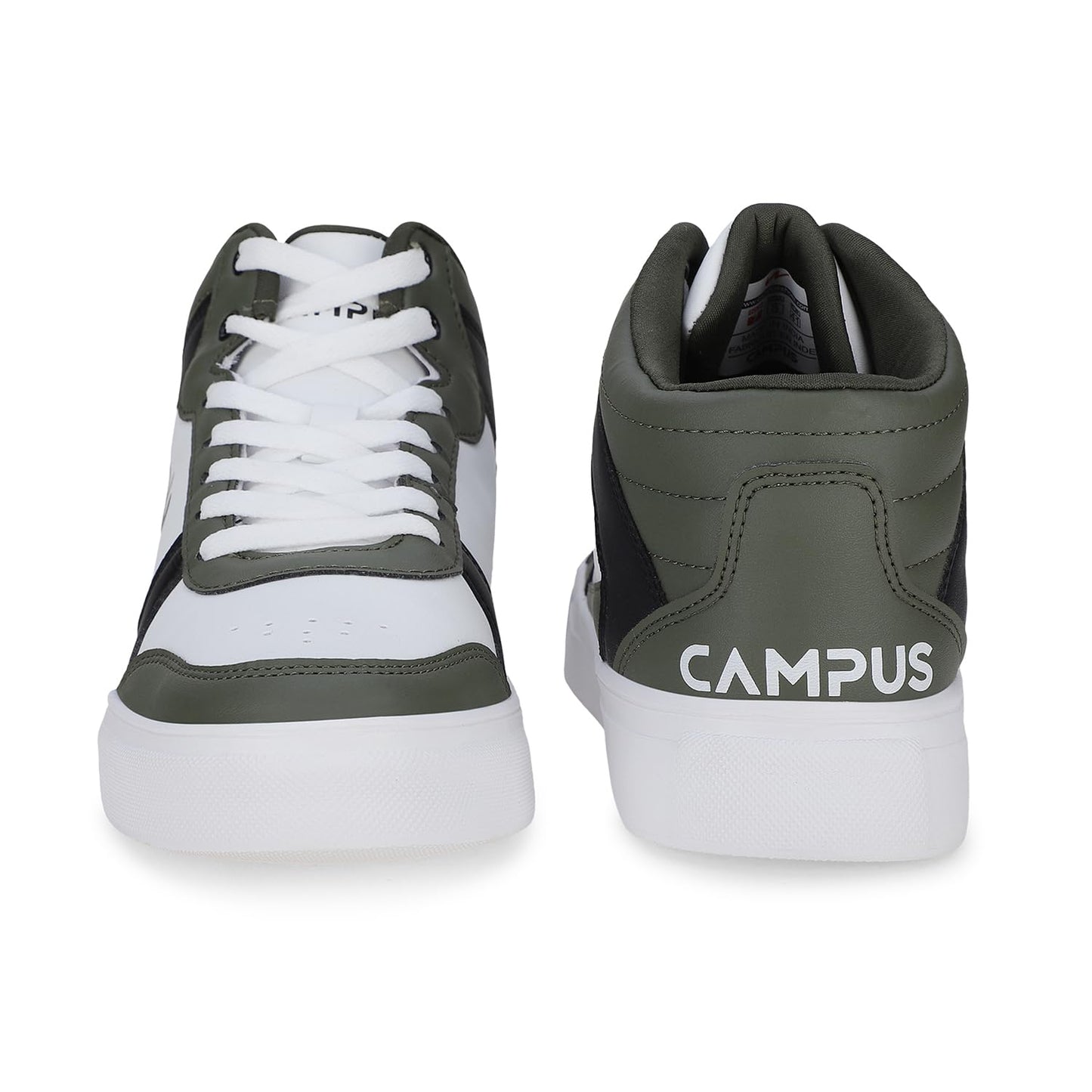 Campus Men's Stack Sneakers WHT/Olive/BLK - 7UK/India