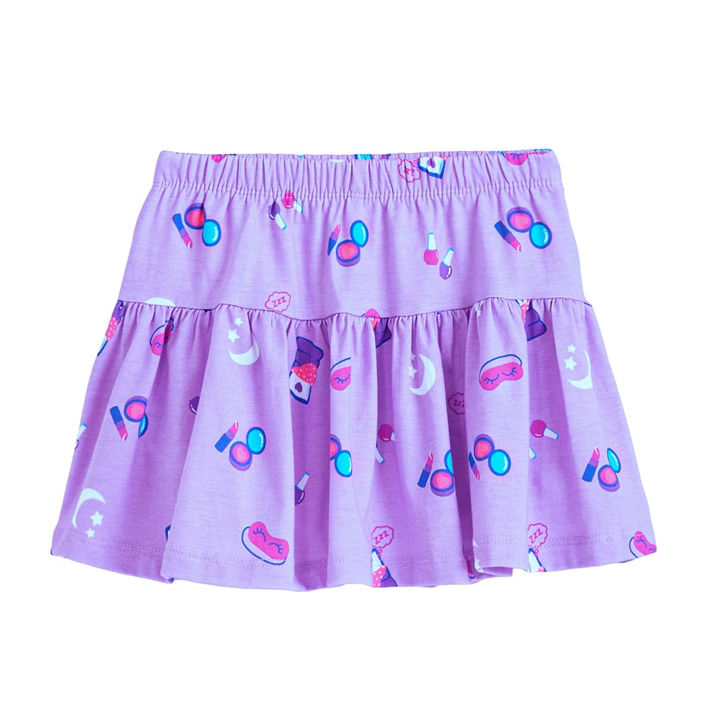 Hopscotch Girls Regular Fit Purple Graphic Print Skirts