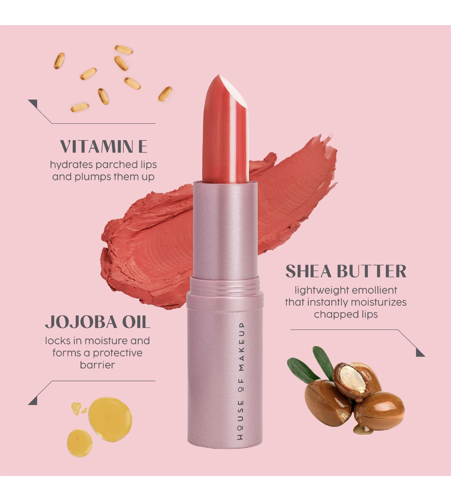 House of Makeup Nude Lipstick for Women | Matte Finish | Peach, Brown, Spiced Latte | 3.5 gms