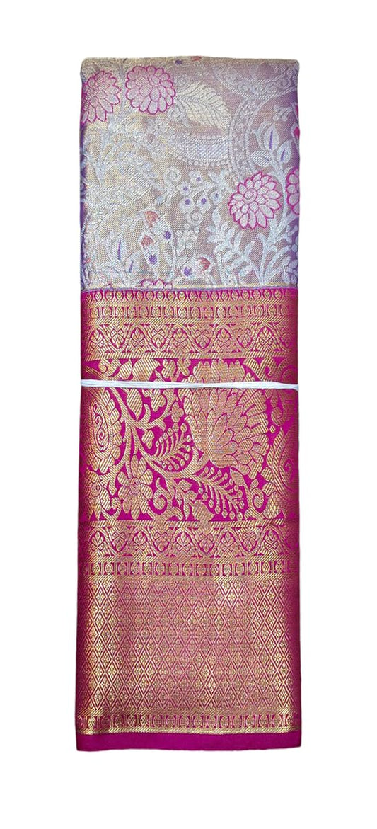 VFCollections Women's Kanchipuram Silk Pure Pattu Sarees With Blouse (VFC634-2)