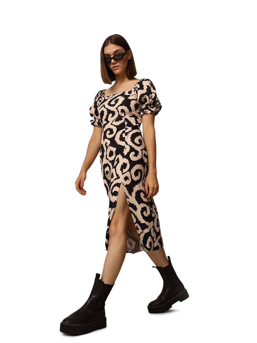 ONLY Women Regular Fit Beige Dress