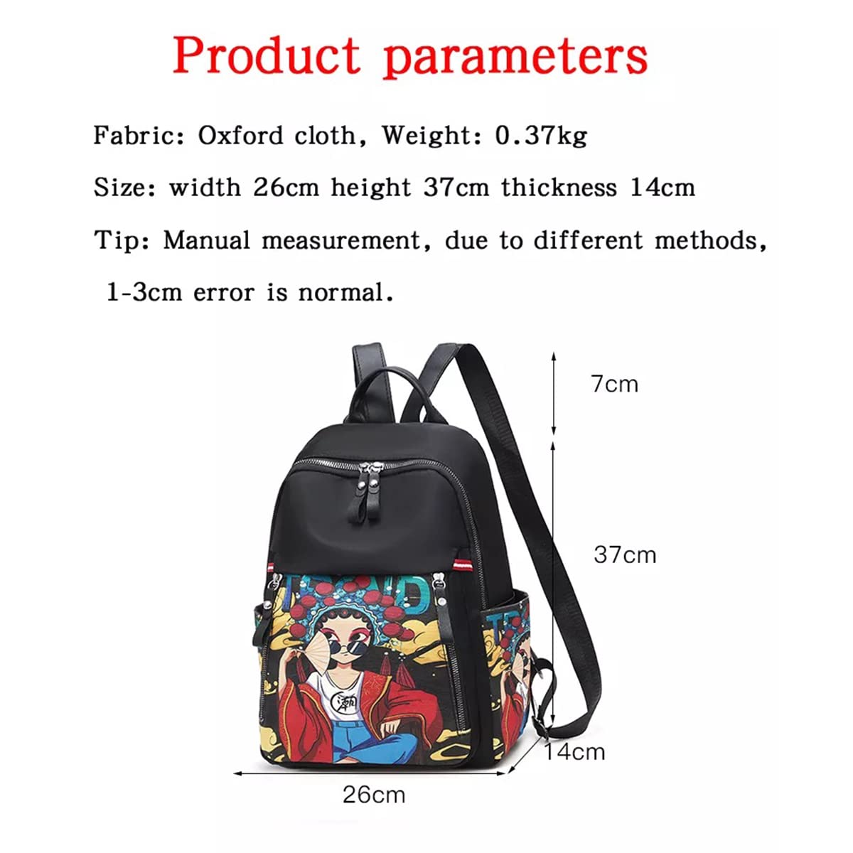 TYPIFY® Women's Backpack for Women Girls College Printed Anime Cartoon School Casual Bag