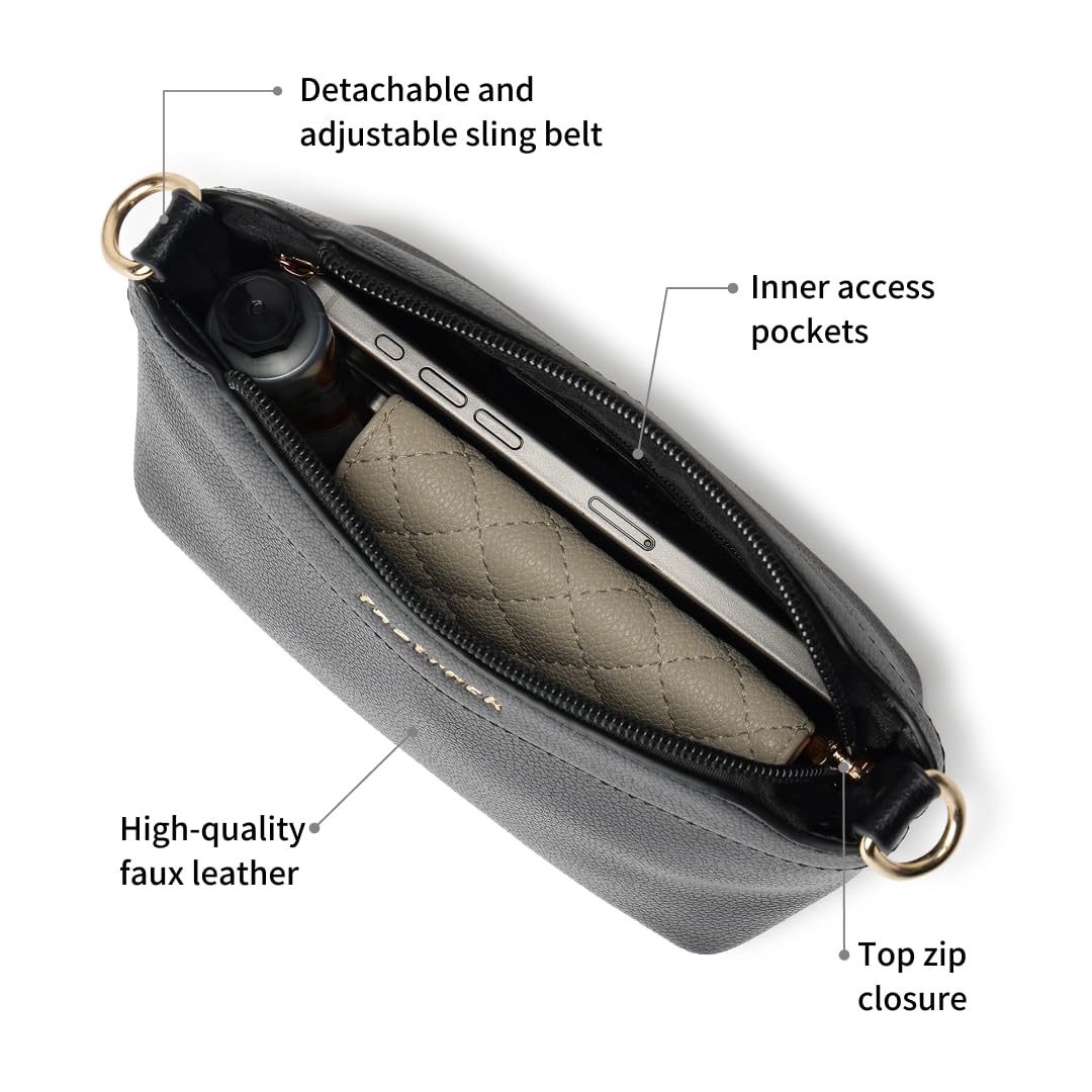 Fastrack Off Duty Sling Bag for Women | Small Size with Top Zip Closure, Detachable & Adjustable Sling Belt & Inner Access Pockets | Trendy Everyday Sling Bag
