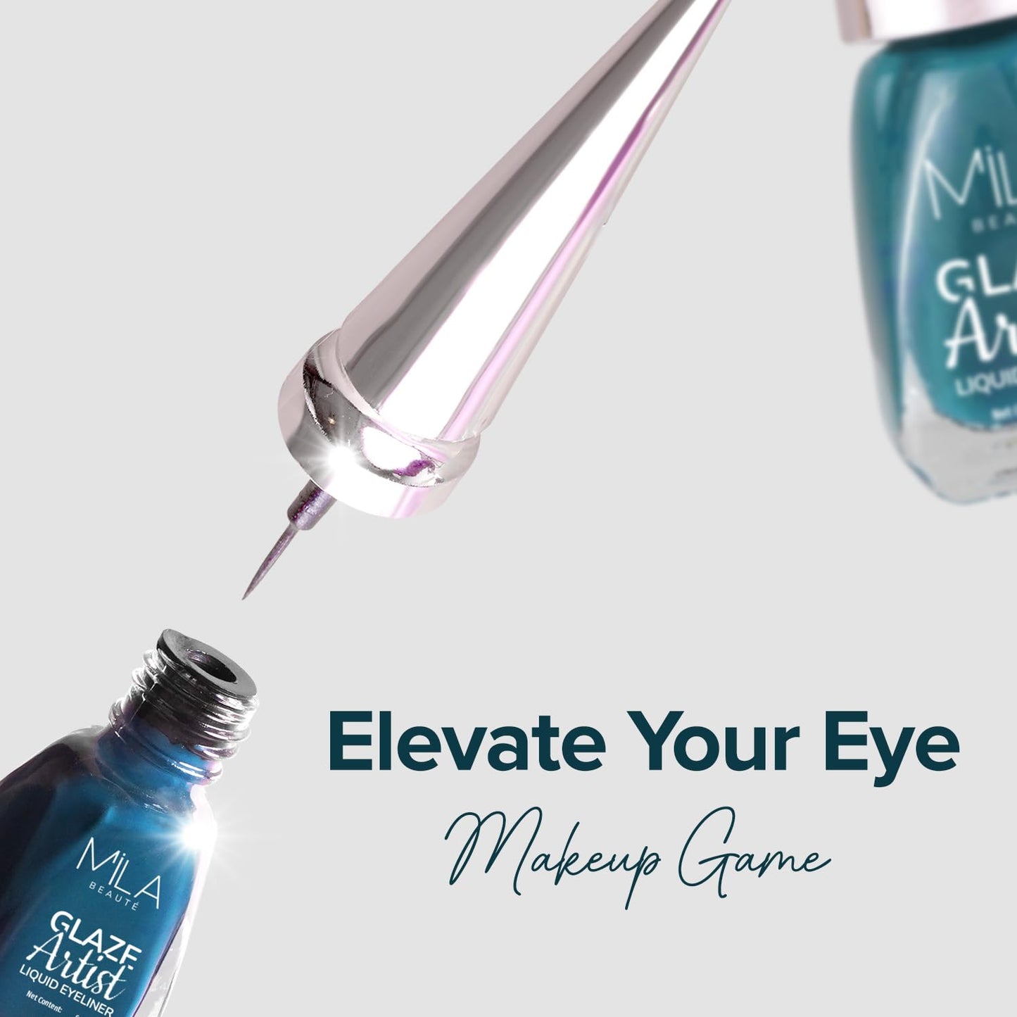 Mila Beauté Glaze Artist Liquid Eyeliner | Water Proof & Smudge-Proof | Rich Glossy Finish with Intense Shine | Intense Pigment I Easy Glide Applicator | 6Ml Shade - Magical Blue