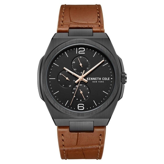 Kenneth Cole Quartz Multifunction Black Dial Watch for Men-KCWGF0016201MN