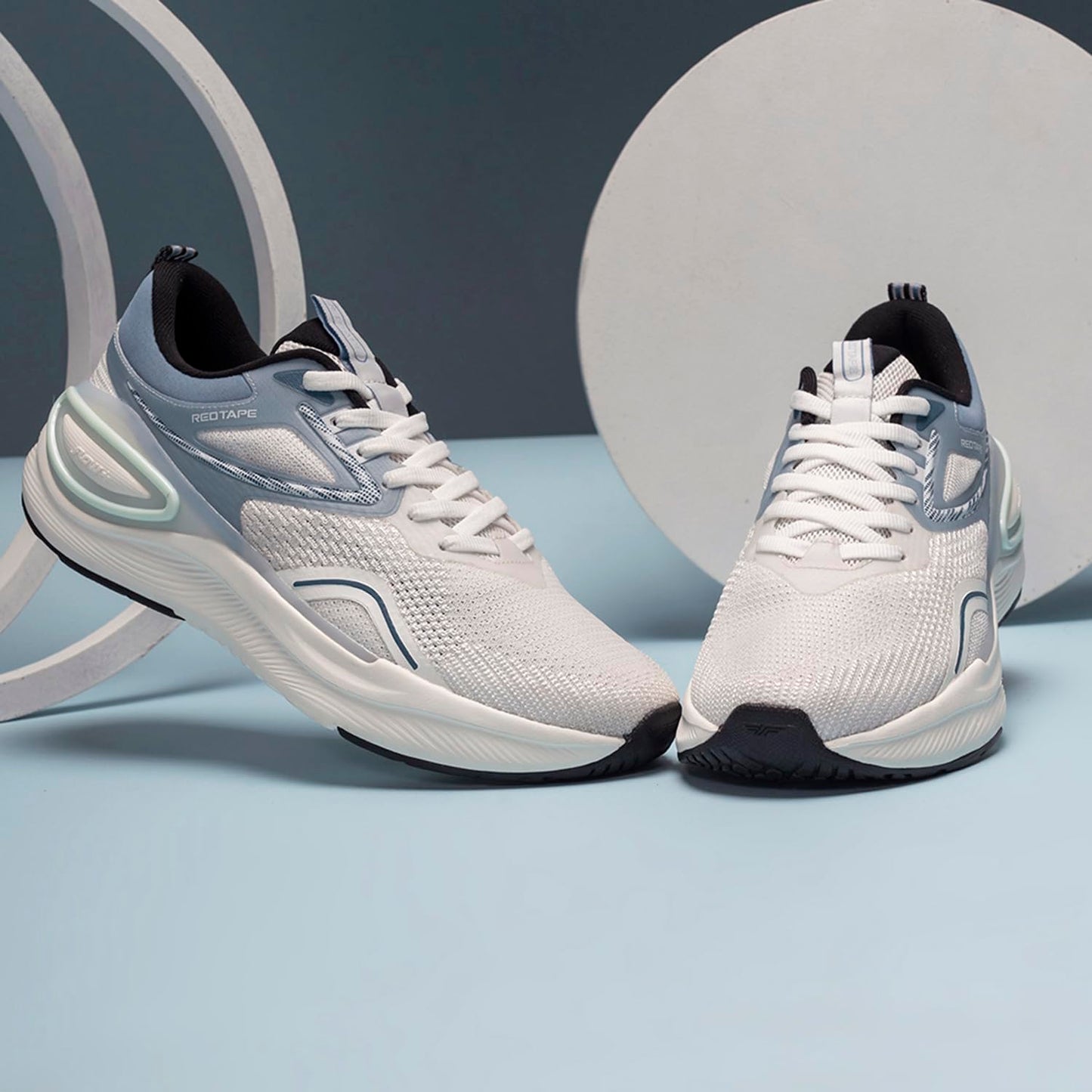 Red Tape Atheleisure Sports Shoes for Men | Soft Cushioned Insole, Slip-Resistance, Dynamic Feet Support, Superior Ground Grip & Impact Resistant Comfort White/Blue