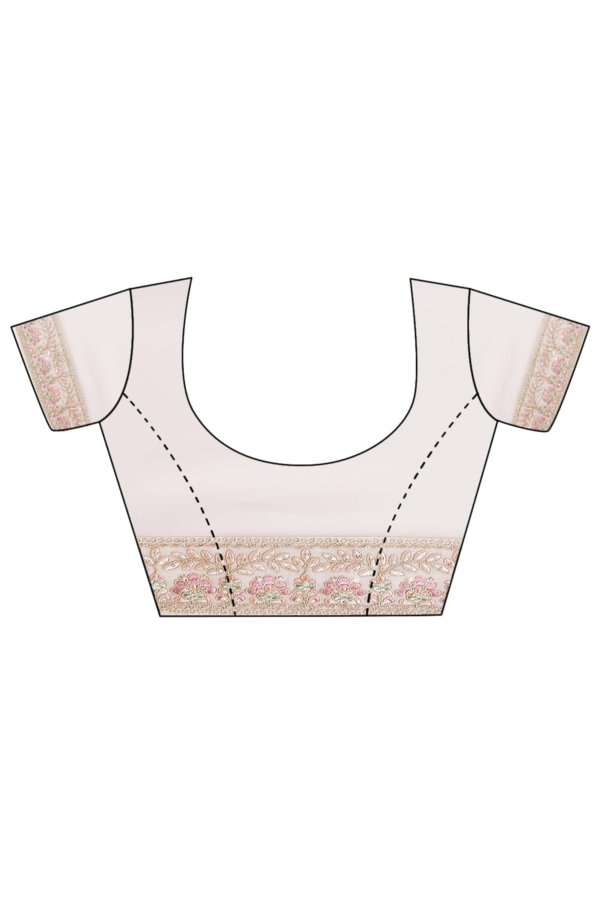 Soch Womens Peach Georgette Saree With Floral Embroidery And Sequins