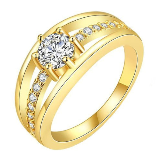 Yellow Chimes Rings for Women and Girls | Gold White Crystal Studded Adjustable Ring | Gold Plated Finger Rings | Birthday Gift for Girls and Women Anniversary Gift for Wife